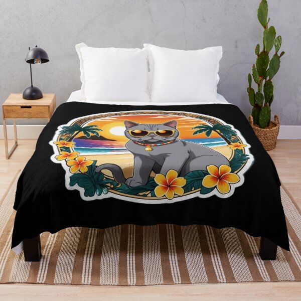 Item preview, Summer British Shorthair Cat with Sunglasses at Sunset in Hawaii designed and sold by NautiChic.