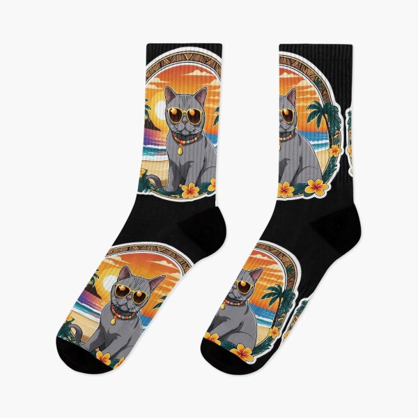 Item preview, Summer British Shorthair Cat with Sunglasses at Sunset in Hawaii designed and sold by NautiChic.