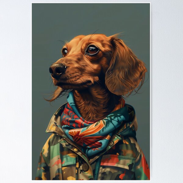 Item preview, Stylish Dachshund Portrait designed and sold by junkydotcom.