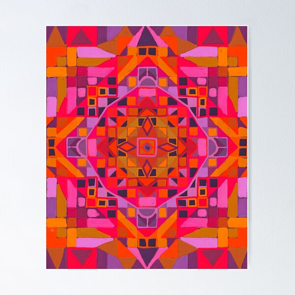 Item preview, Aztec grid retro berry designed and sold by bekki smith.