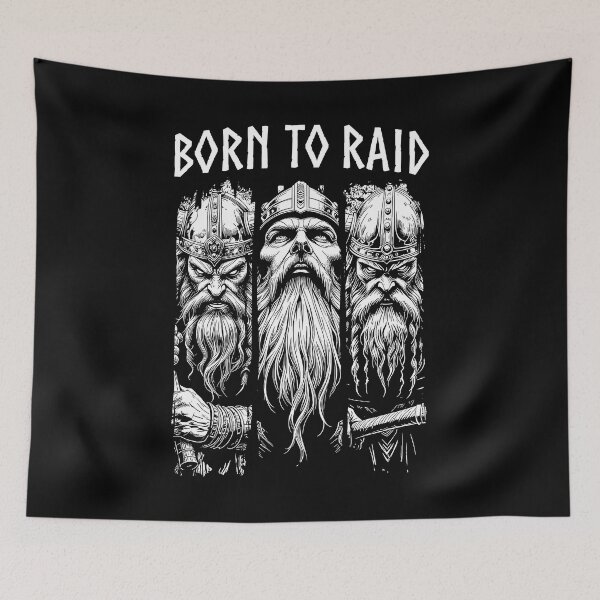Item preview, Born To Raid Viking Warrior Norse Mythology Valhalla designed and sold by GrandeDuc.