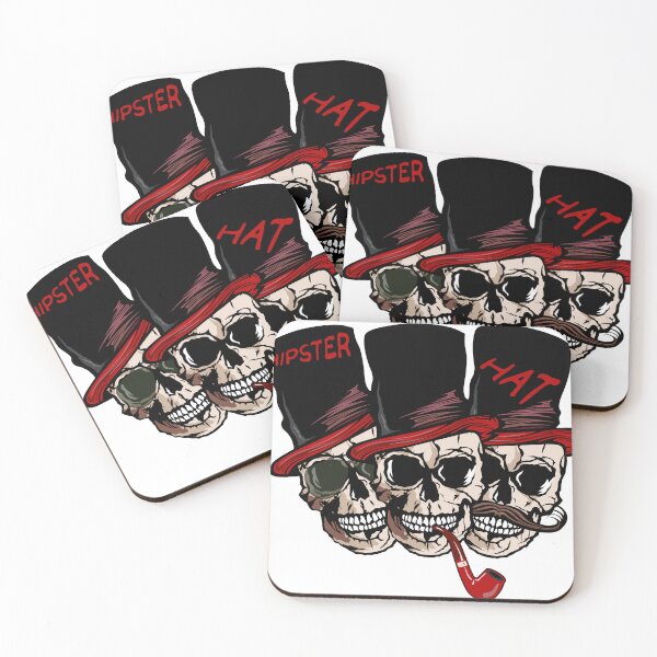 Item preview, skull hipster skull mustache hat pipe sunglasses group designed and sold by Achille3777.