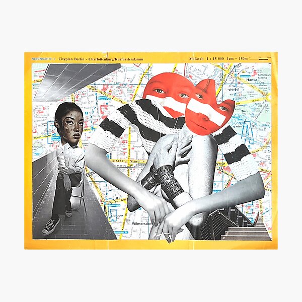 Item preview, Faces in Berlin - Collage Art designed and sold by BOREDLINE.
