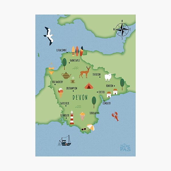Item preview, Mapa ilustrado de Devon designed and sold by ymkesinfogr.