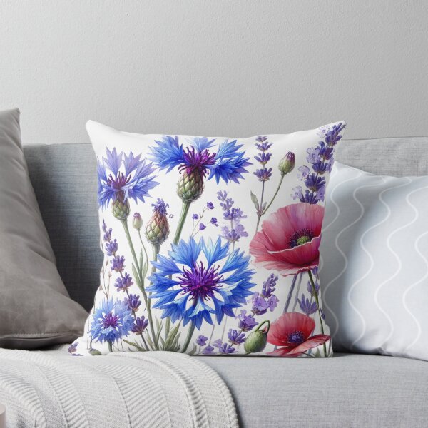 Item preview, Watercolor Cornflowers and Poppies Floral Art designed and sold by Monika Howarth.