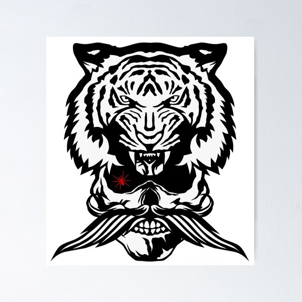 Item preview, skull hipster skull mustache headdress tiger tribal mustached designed and sold by Achille3777.