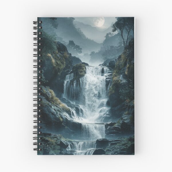 Item preview, Serene Waterfall in Lush Forest - Nature Landscape Art Print | Tranquil Waterfall Design for Home Decor designed and sold by joanwatson45.