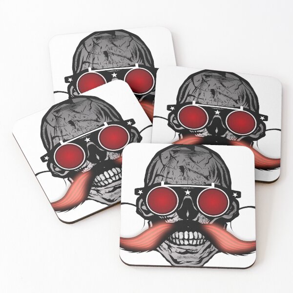 Item preview, skull hipster skull mustache mustached round sunglasses designed and sold by Achille3777.