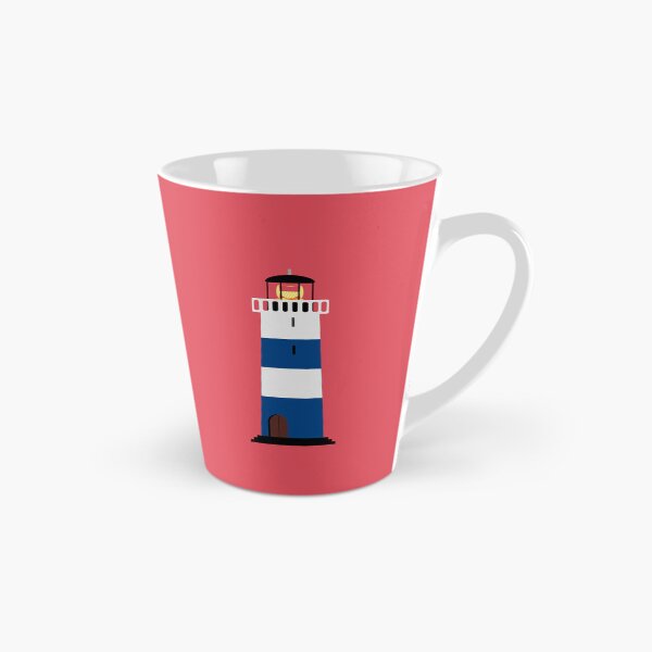 Item preview, Blue and White Lighthouse on Red Background designed and sold by 45CreativeClub.