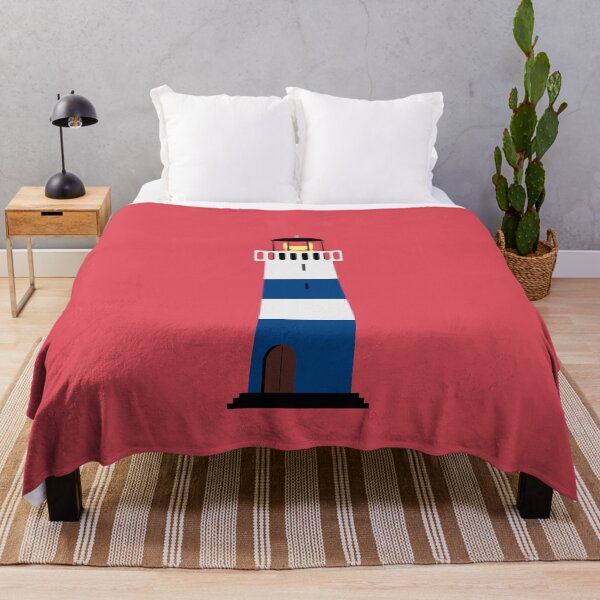 Item preview, Blue and White Lighthouse on Red Background designed and sold by 45CreativeClub.