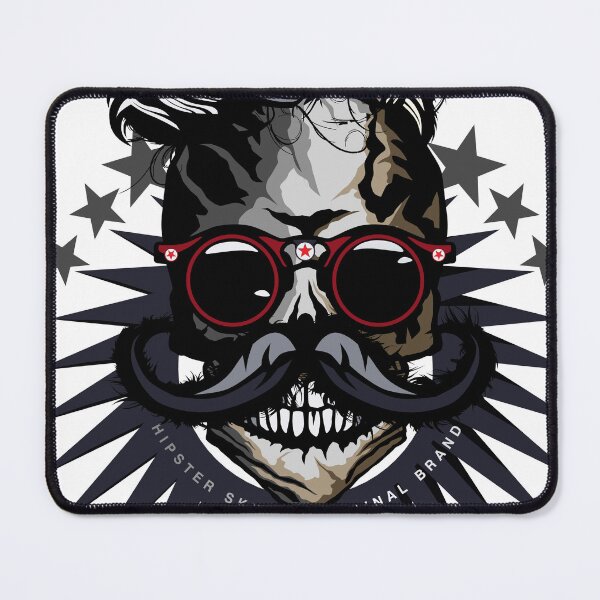 Item preview, skull hipster skull mustache skull logo round sunglasses mustached fancy designed and sold by Achille3777.