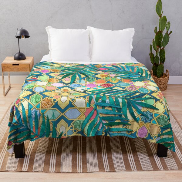 Item preview, Gilded Moroccan Mosaic Tiles with Palm Leaves designed and sold by micklyn.