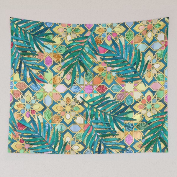Item preview, Gilded Moroccan Mosaic Tiles with Palm Leaves designed and sold by micklyn.