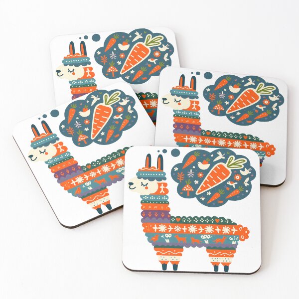 Item preview, Scandinavian Folk art - Llama Daydreams designed and sold by FOLK ART FUSION by heidiannemorris.