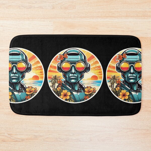 Item preview, Summer Robot with Sunglasses by the Beach in Hawaii designed and sold by NautiChic.
