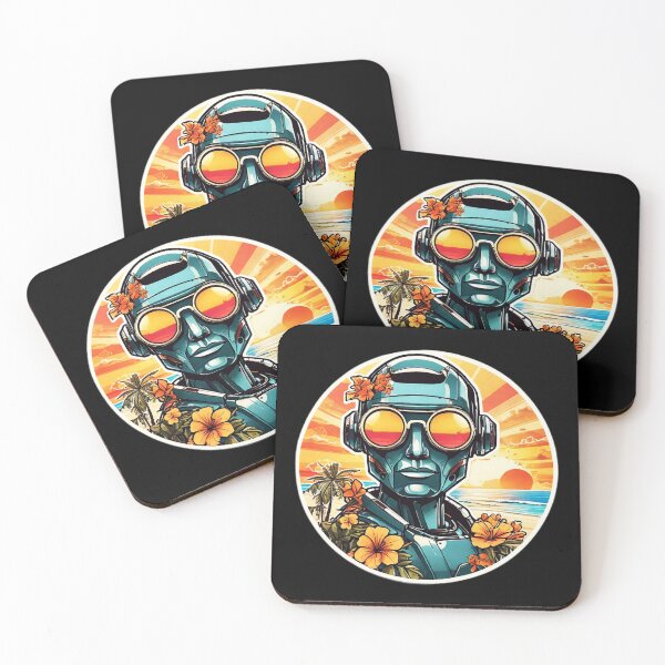 Item preview, Summer Robot with Sunglasses by the Beach in Hawaii designed and sold by NautiChic.