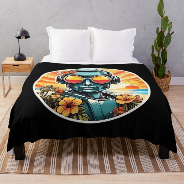 Item preview, Summer Robot with Sunglasses by the Beach in Hawaii designed and sold by NautiChic.