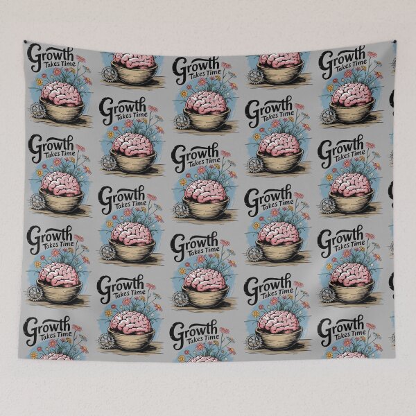 Item preview, Growth Takes Time – Brain & Nature Illustration designed and sold by ViviNyks.
