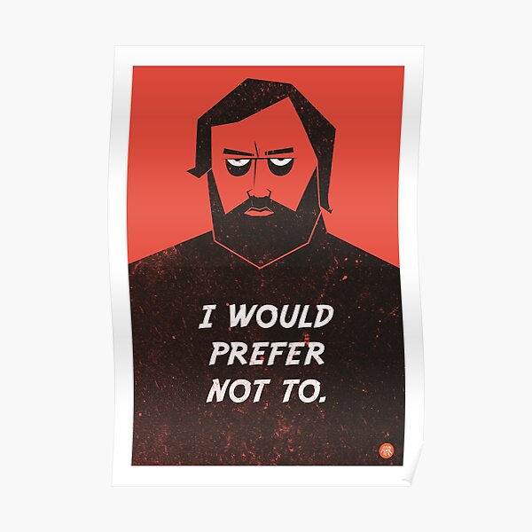 Slavoj Zizek - I would prefer not to Poster