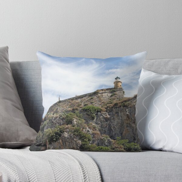 Item preview, lighthouse on rock old fortress Corfu Greece designed and sold by goceris.