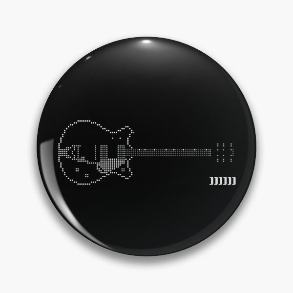 Item preview, GUITAR Type:GR-DJ black×white pixel art designed and sold by LOVECA-jpn.