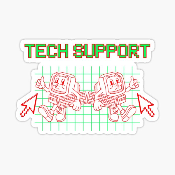 Item preview, Green and Red Retro TECH SUPPORT designed and sold by StemMerch247.
