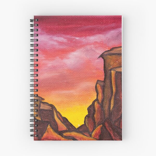 Item preview, Desert cliffs sunset oil painting by Bazil Zerinsky designed and sold by RedFinchDesigns.