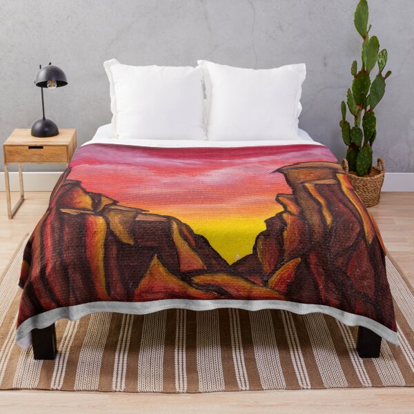 Item preview, Desert cliffs sunset oil painting by Bazil Zerinsky designed and sold by RedFinchDesigns.