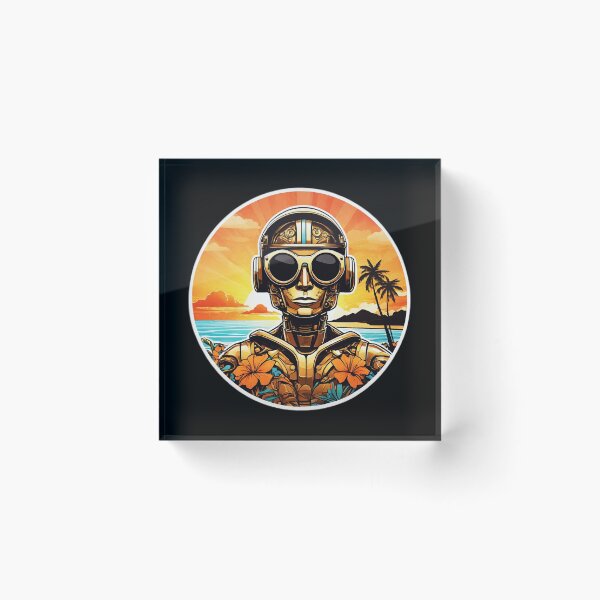 Item preview, Hawaii Robot with Sunglasses by The Beach at Sunset designed and sold by NautiChic.