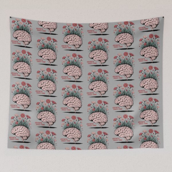Item preview, Growth Takes Time – Blooming Brain Illustration designed and sold by ViviNyks.