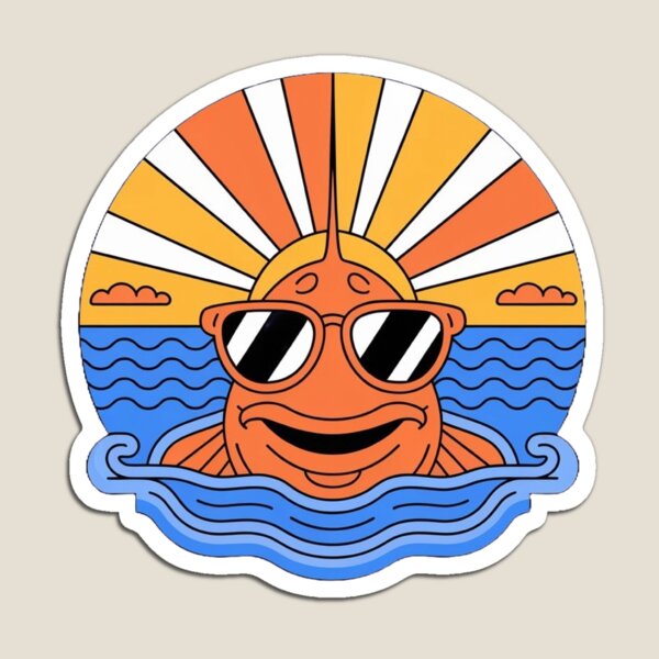 Item preview, Pez rape con gafas de sol en la cabeza designed and sold by DropRomance.