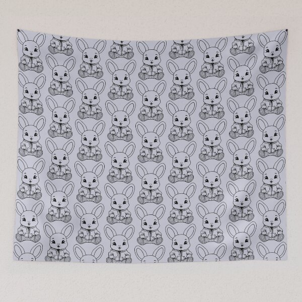 Item preview, Cute Bunny Outline designed and sold by Black-WhiteFUN.