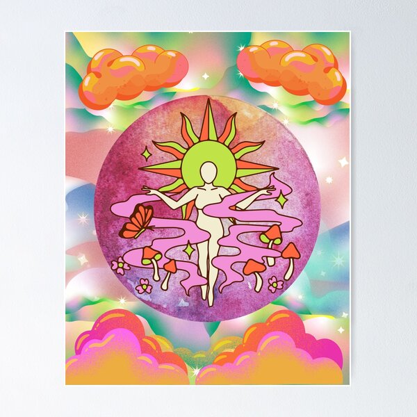Item preview, Psychedelic Poster designed and sold by Hilarity & Sunshine Designs.