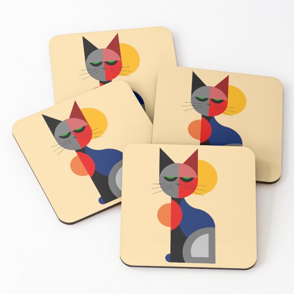 Item preview, Artistic colorful cubism cat designed and sold by mikistudio.