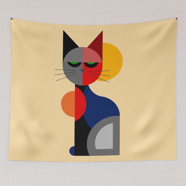 Item preview, Artistic colorful cubism cat designed and sold by mikistudio.