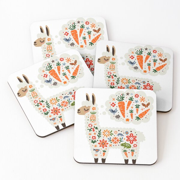 Item preview, Scandinavian Folk art - Llama Daydreams designed and sold by FOLK ART FUSION by heidiannemorris.