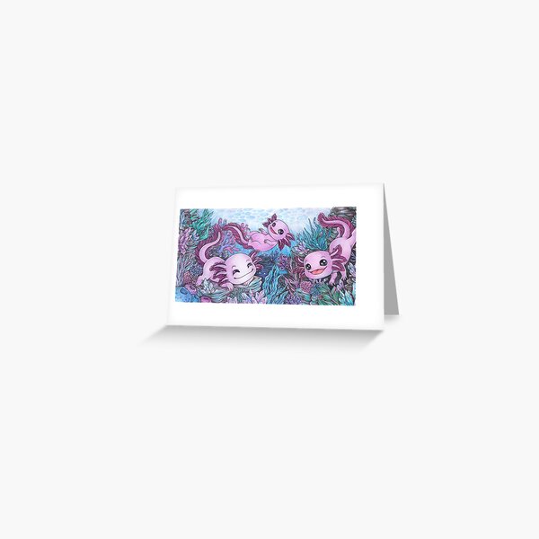 Item preview, Cute Axolotl Underwater Gift Swimming designed and sold by ZadzeneaArt.