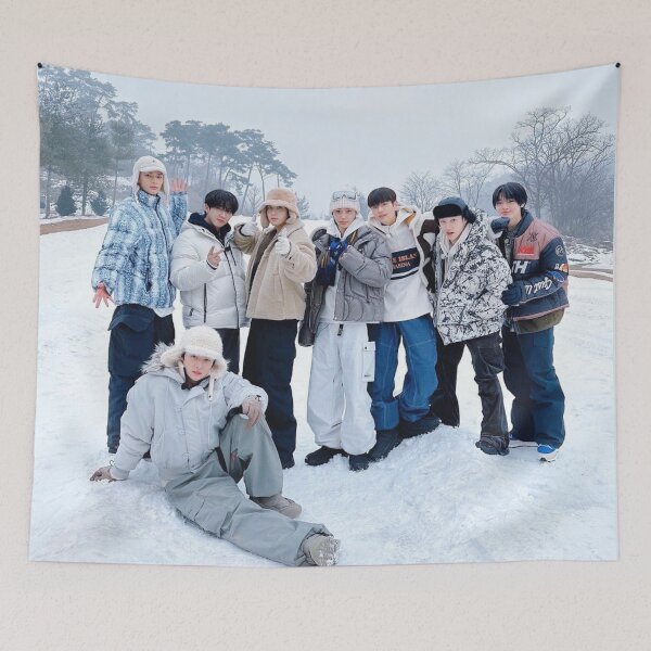 Item preview, SKZ winter poster You make STRAY KIDS stay kpop hot black and white ot8 designed and sold by Kpop-Noona.