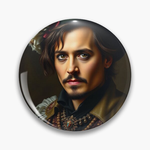 Item preview, The Marquis de Depp - Johnny Depp as a old time portrait designed and sold by Vintage Designs +.