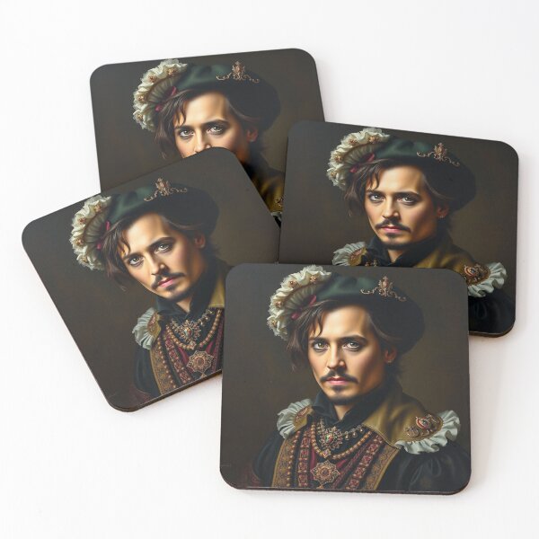 Item preview, The Marquis de Depp - Johnny Depp as a old time portrait designed and sold by Vintage Designs +.