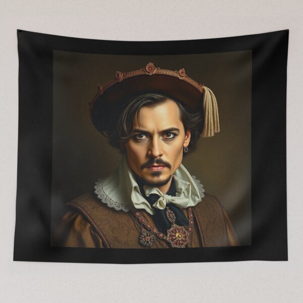 Item preview, His highness Prince Depp - Johnny Depp as a old time portrait designed and sold by Vintage Designs +.