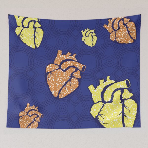 Item preview, Heart fabric patterns designed and sold by Wolagno.