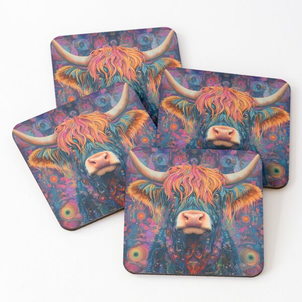 Item preview, Psychedelic Highland Cow designed and sold by LifmusGoDesigns.