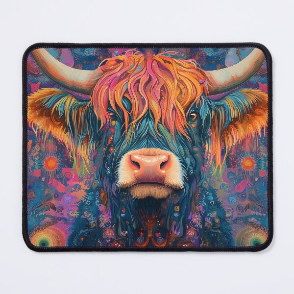 Item preview, Psychedelic Highland Cow designed and sold by LifmusGoDesigns.