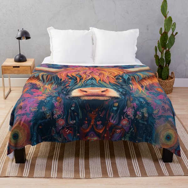 Item preview, Psychedelic Highland Cow designed and sold by LifmusGoDesigns.