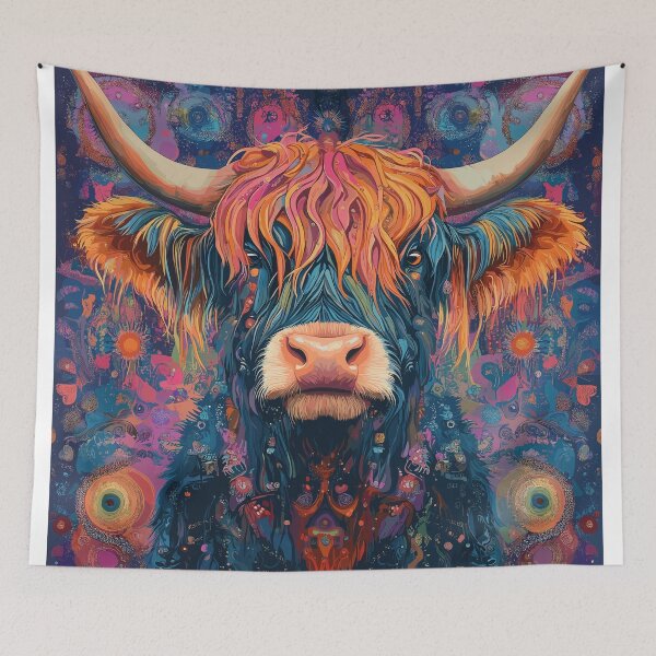 Item preview, Psychedelic Highland Cow designed and sold by LifmusGoDesigns.