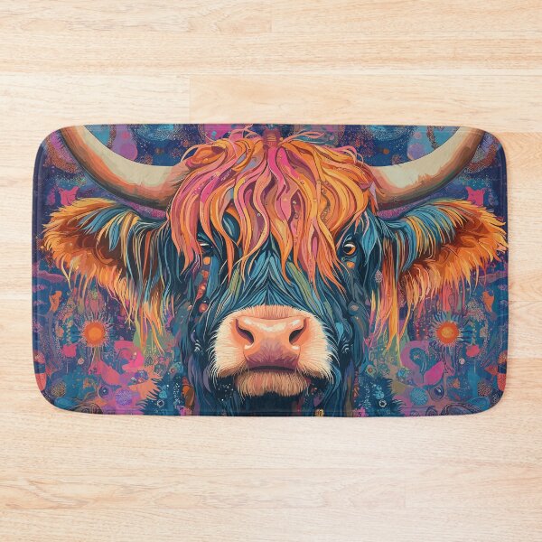 Item preview, Psychedelic Highland Cow designed and sold by LifmusGoDesigns.