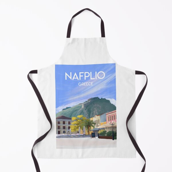 Item preview, Nafplio Greece palamidi travel poster print sticker designed and sold by Arctic frame studio.