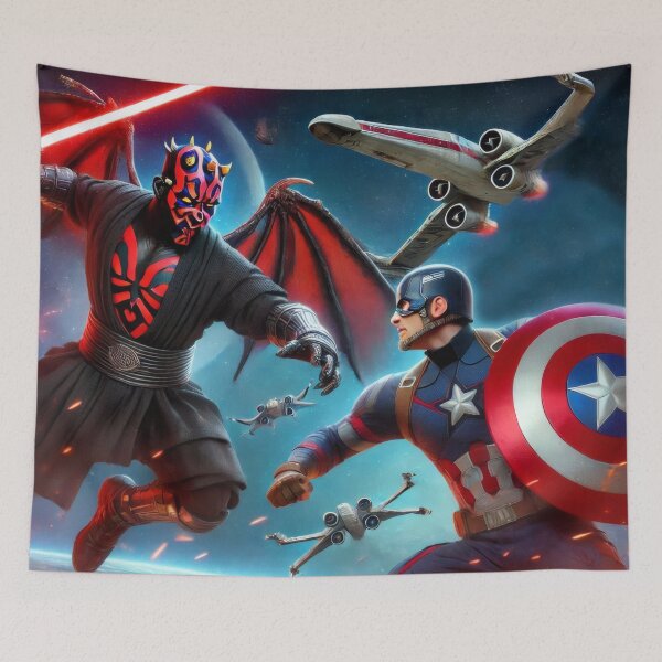 Artikelvorschau, Captain America gegen Darth Maul entworfen und verkauft von ArtGeekStore.