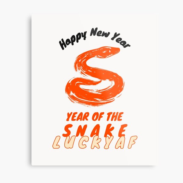 Aperçu de l'œuvre Année du serpent 蛇年 Lucky AF Bonne année créée et vendue par GraTEEtude.
